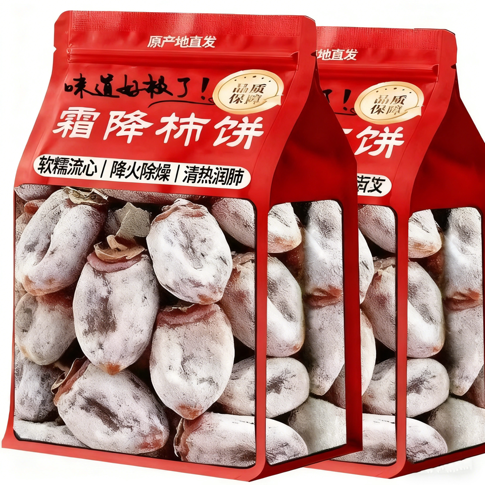 农科院陕西富平野生老树柿饼官方旗舰农家白霜柿子饼无添加5斤装