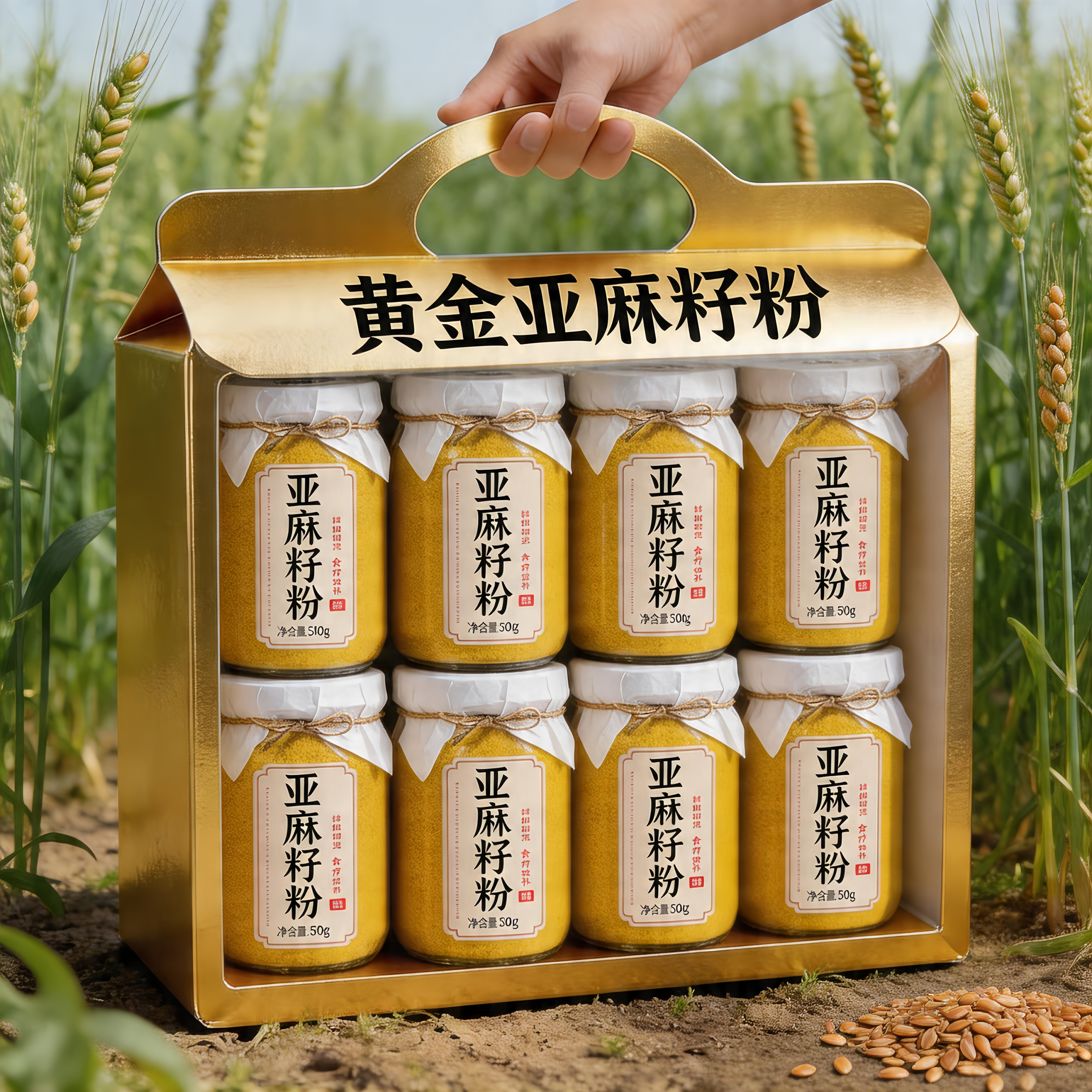 有机熟黄金亚麻籽粉熟内蒙古纯天然代餐无糖官方旗舰店正品有机