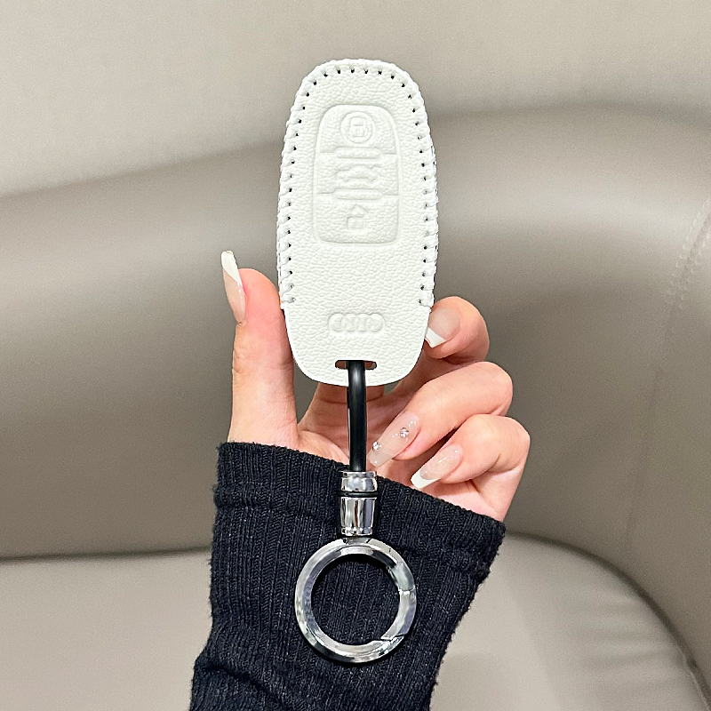 适用老款奥迪a6钥匙套18年q5遥控包13款15款扣14年锁匙壳男女皮包