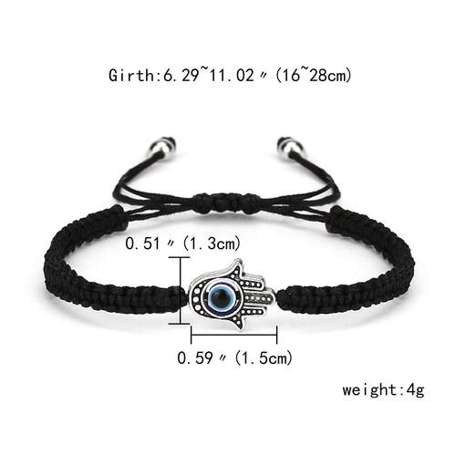 2PCS Blue Evil Eye Couple Bracelet Sets for Woman Men Charm