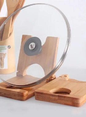 Folding Bamboo Pot Lid Rack Cutting Board Storage Holder