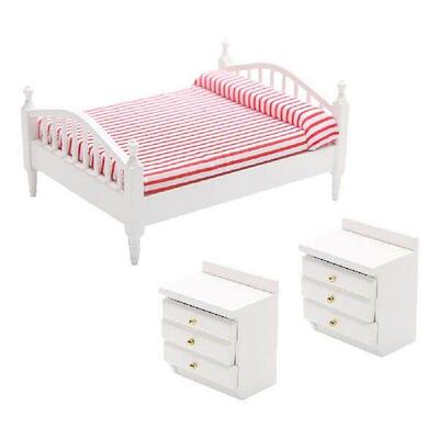 Kid Toys House Furniture Simulation Double Bed Decor