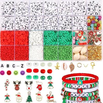 Mix Christmas Clay Beads For Diy Bracelet Making Set Crafts