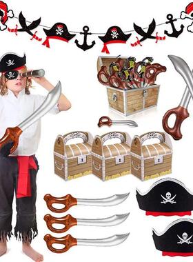 Pirate Eye Patch Captain Hat Headdress Skull Party Decor Pir