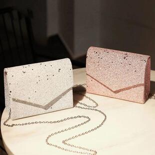 Black Messenger Crossbody Bag for Women Vintage Bling Sequin