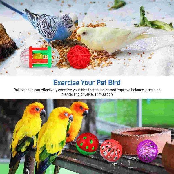 12 Pcs Toy Hammock Bird Ball Parrot Chew Toys Set Travel