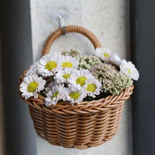 Woven Seagrass Baskets Wall Boho Hangable Organizer Bin