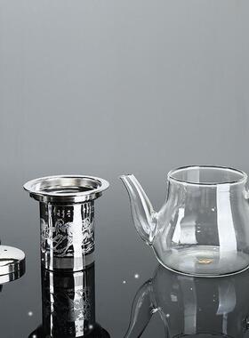 Teapot Flower Tea Coffee Pot Transparent Glass Tea Set