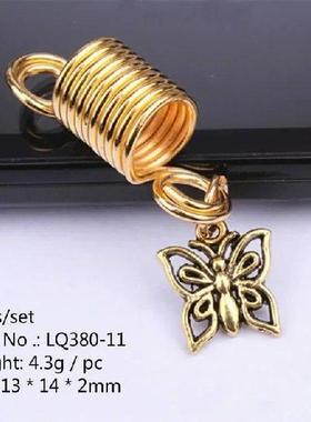 5pcs/set Silver Hair Rings of Dreads Beads for Hair