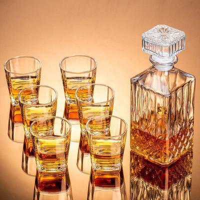 Crystal glass wine bottle decanter set with whisky storage