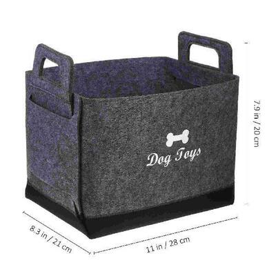 Pet Toy Organizer Large Storage Bins Dog Basket Box Felt