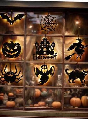 Halloween glow decorated pumpkin party props spider webs万圣
