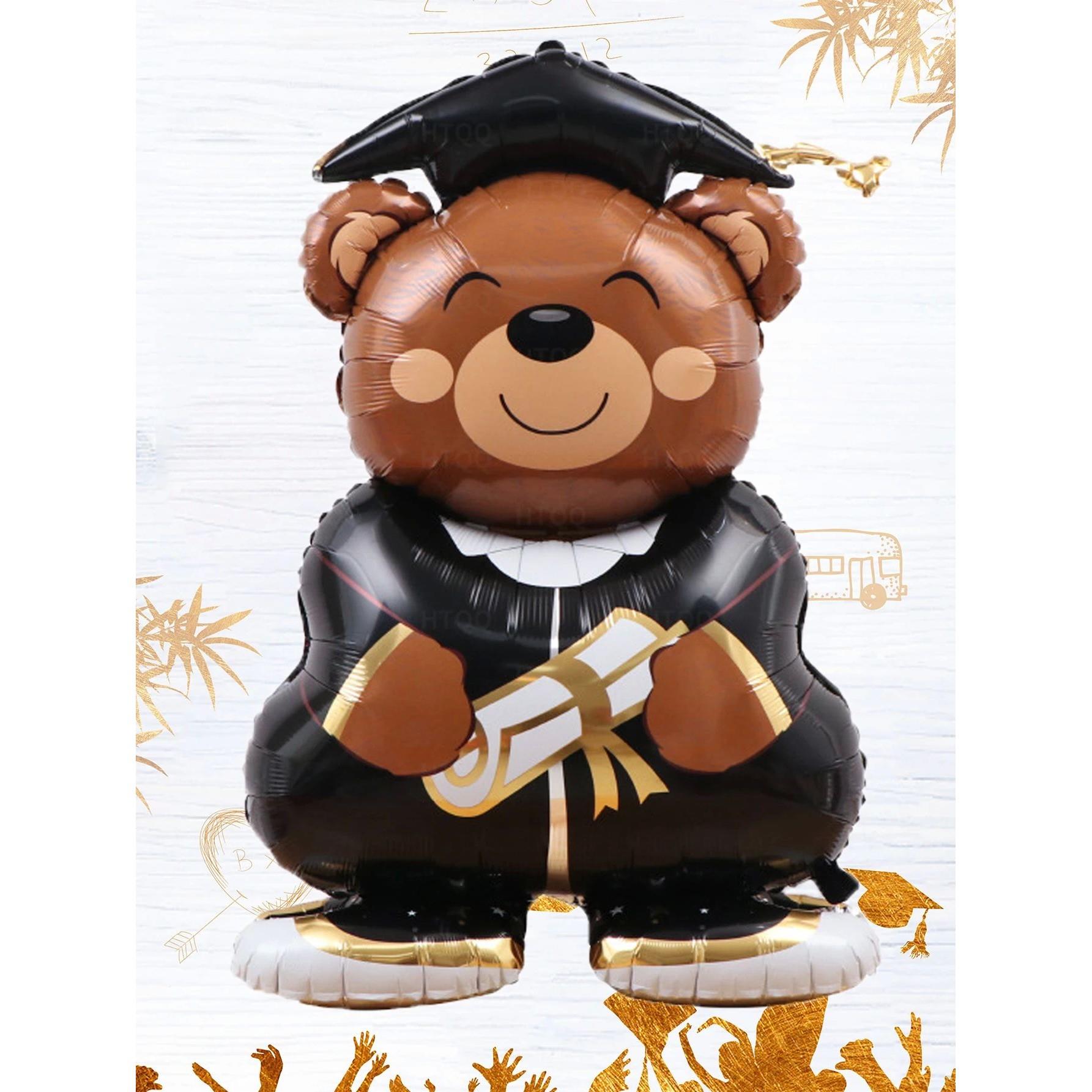 1pc 150cm Large Stand Graduation Brown Bear Doctor Balloons