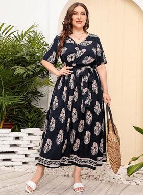 plus size women beach dress summer long dresses 大码连衣裙