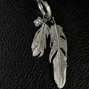 electric white ear Double female pendant buckle net feather