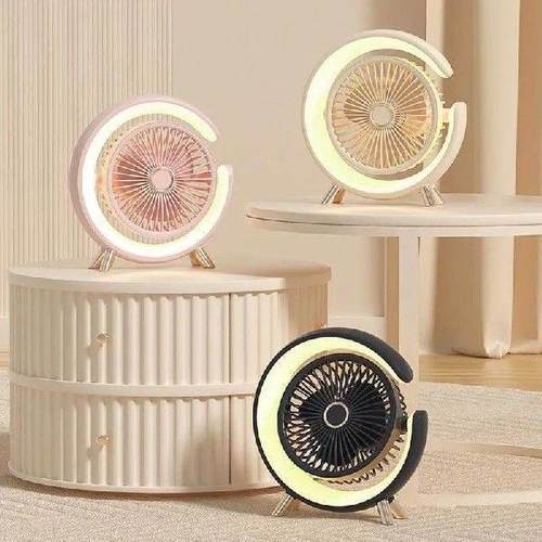 Rotatable Desk Desktop Outdoor Table Cooling Fan With LED