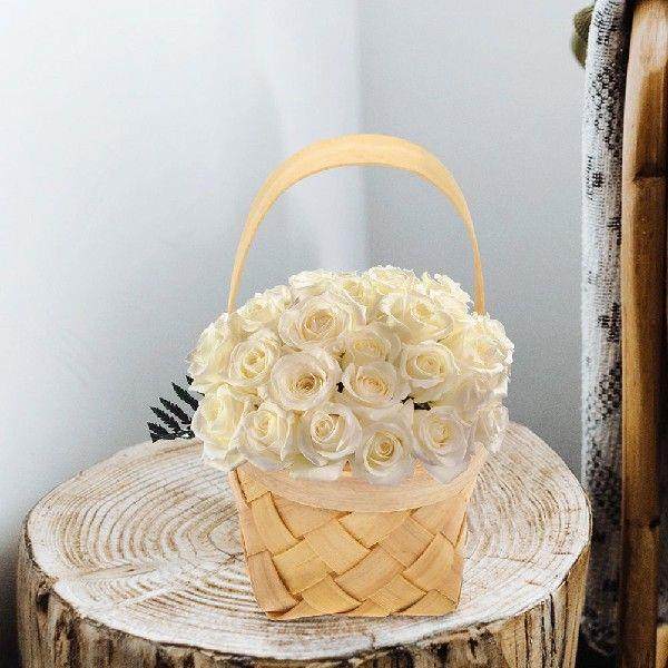6 Pcs Hand Woven Basket Wedding Decorative Party Supply