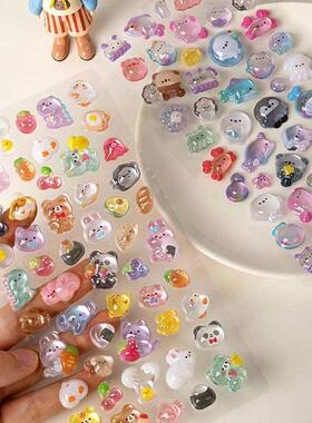 3D Jelly Stickers Cute Cartoon 3D Relief Diamond Gemstone St