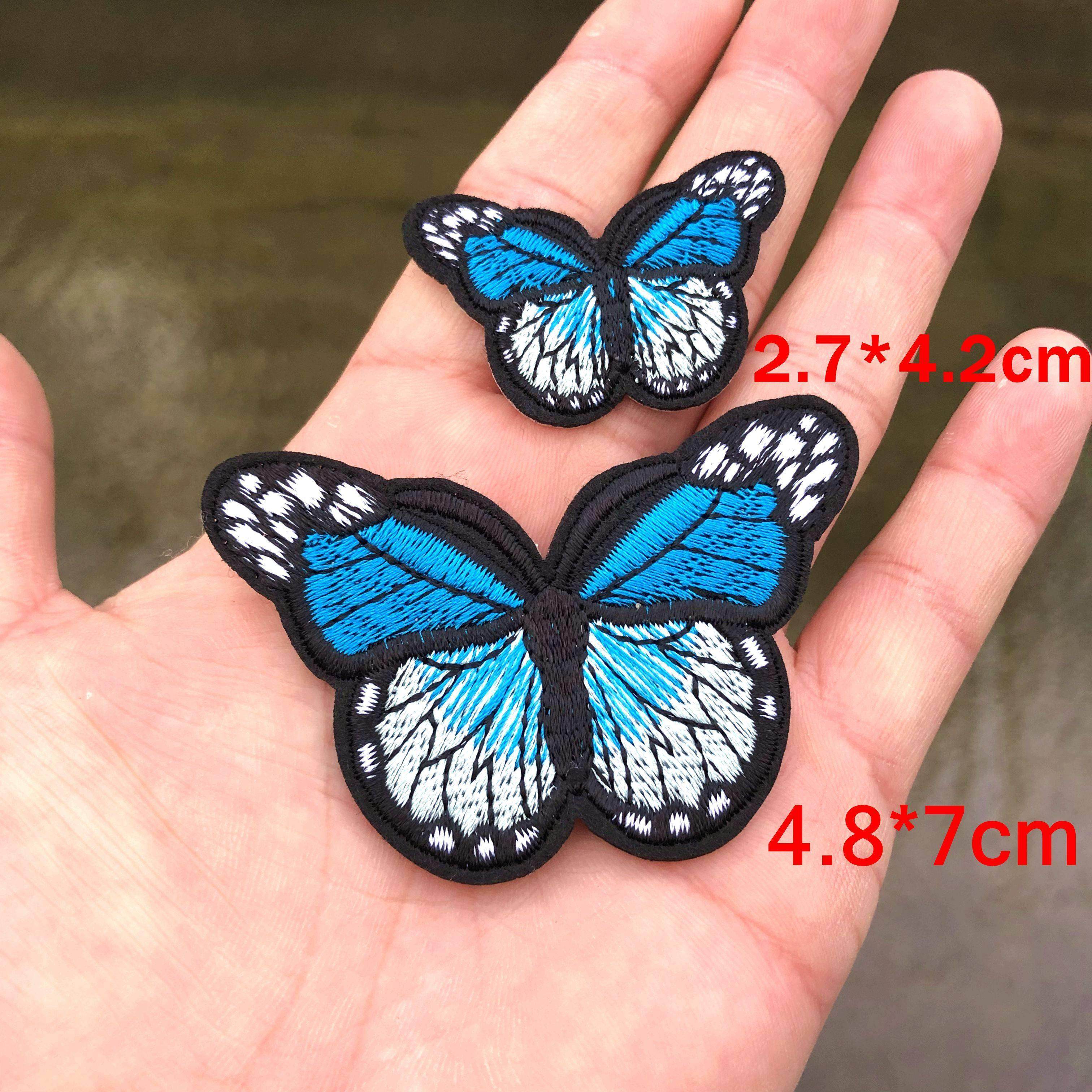 2PCS Butterfly Embroidery Badges Iron On Patches On Clothes