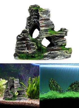 Resin Home Aquarium Rock Cave Fish Tank Decorations Ornament