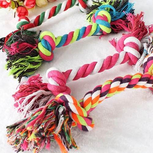 1pcs Dog Toy Pet Molar Bite-resistant Cotton Rope Knot 25cm