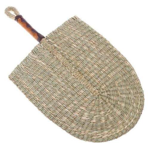 Traditional Handwoven Straw Fan for Wall Art Summer Drawing