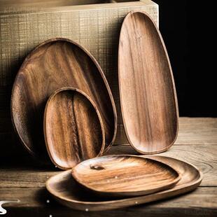 Wood Irregular Oval Pan Lovesickness Solid Plate 5PCS