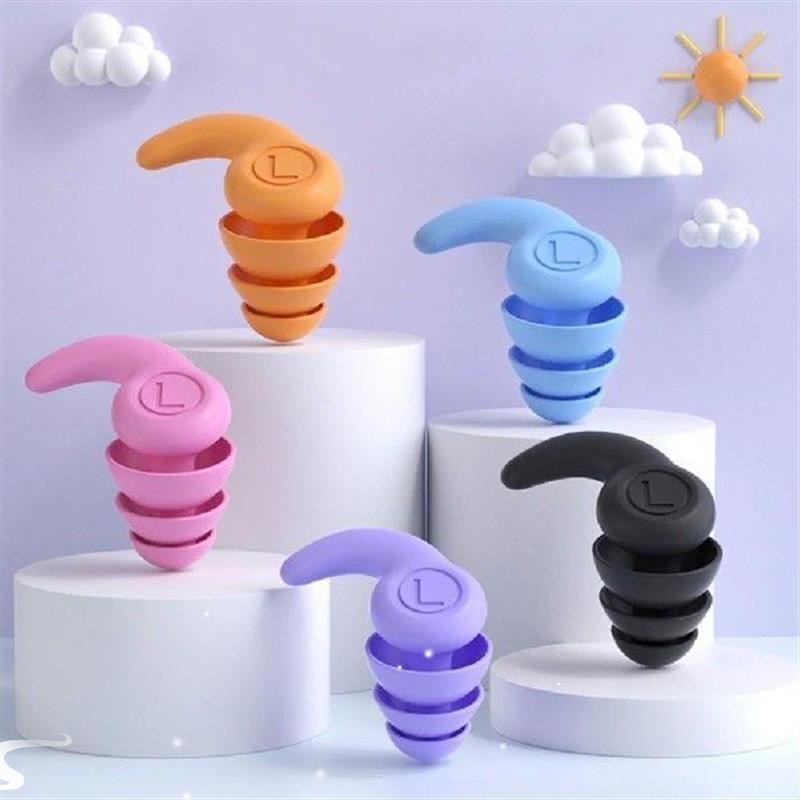 1 Pair Silicone Sleep Ear Plug Waterpro 3 Layers