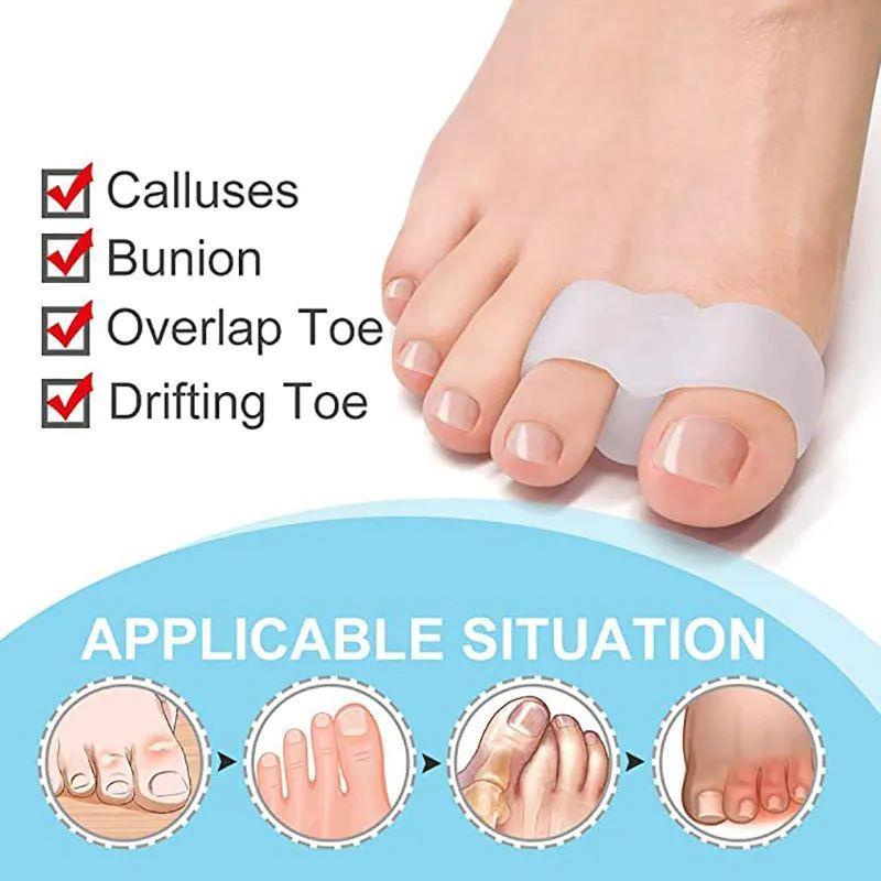 2pcs=1pair Silicone Two Hole Toe Separator Gel Foot Finger P