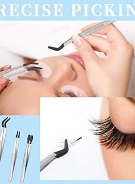 4 Pieces Tweezers Set with Rubber Tips Tweezers PVC Coated