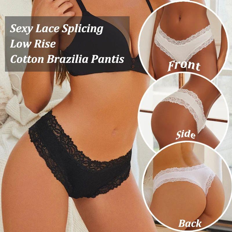 5PCS/Set Women Lace Seamless Cotton Panties Sexy Brazilian P