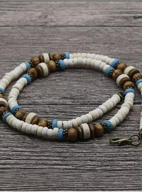 时尚简单的黑色哑光石珠项炼男士夏天