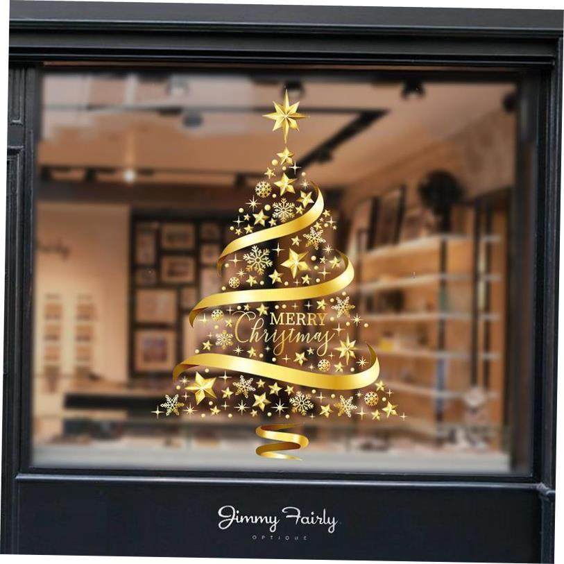 Christmas Christmas tree sticker Window scene arrangement