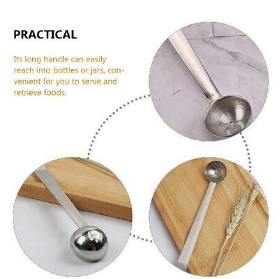2 Pcs Pulp Strainer Spoon Stainless Steel Jar Olive Tool