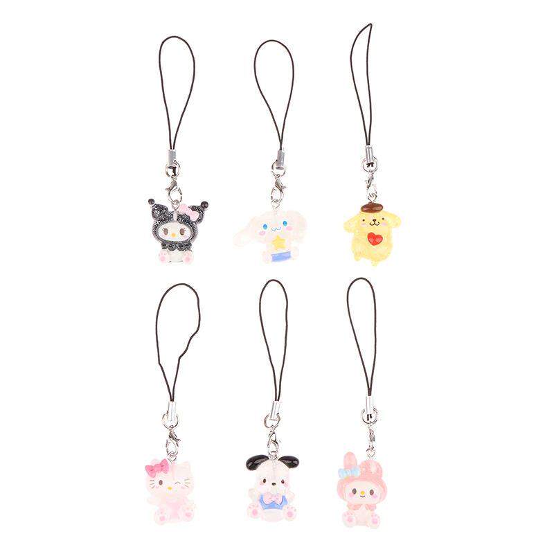 1PCS Sanrio Phone Pendant Melody Cinnamoroll Keychain Lanyar