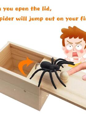 toy pranks Spider Scare Prank Box Hilarious Wooden Scare Box