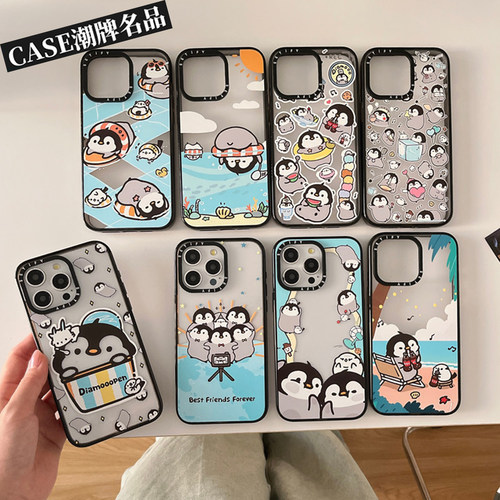 CA企鹅呆小毛适用iPhone18Promax17Pro苹果16Pro15Promax14Plus13/12手机壳防摔套个性可爱女款透明磁吸Air11