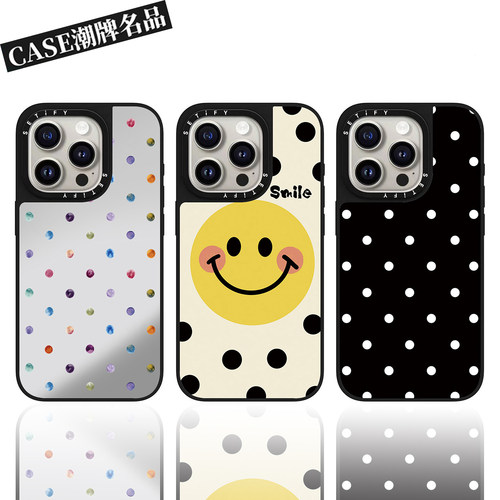 CA波点笑脸适用iPhone17Pro苹果16Promax手机壳13潮牌14防摔套15个性16Pro创意17Promax女款Plus可磁吸12轻奢