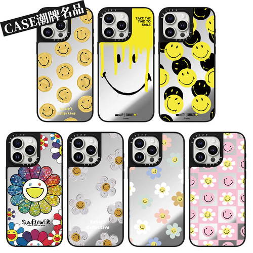 CA开心笑脸适用iPhone18Promax17Pro苹果16Pro15Promax14Plus13/12手机壳镜面潮牌防摔套个性创意磁吸轻奢Air