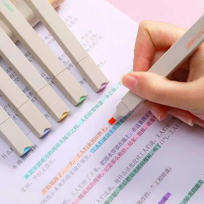 6 Pcs/set Highlighters Pen Pastel Fluorescent Pen Kawaii Gra