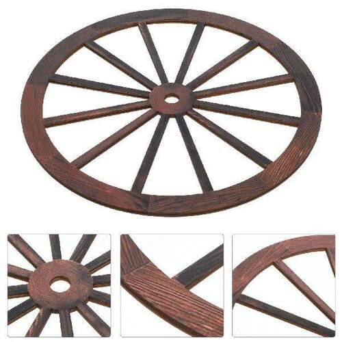 3Pcs Wooden Wagon Wheel Decor Vintage Wall Art Rustic