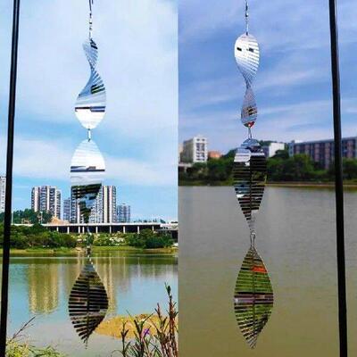 Mirror Polished Wind Chime Outdoor Windmill Decoration