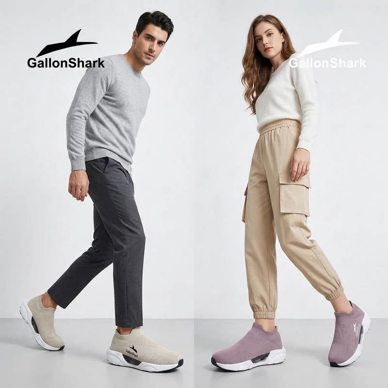 戈伦鲨轻奢舒肤鞋男鞋透气室内健身减震防滑跑步鞋女士休闲运动鞋