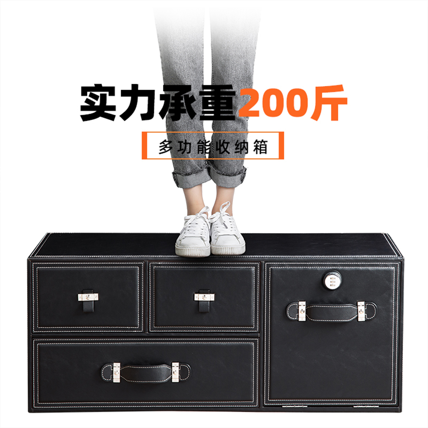 适用于奥迪汽车后备箱收纳箱车载车尾箱整理车用盒置物网红高级感