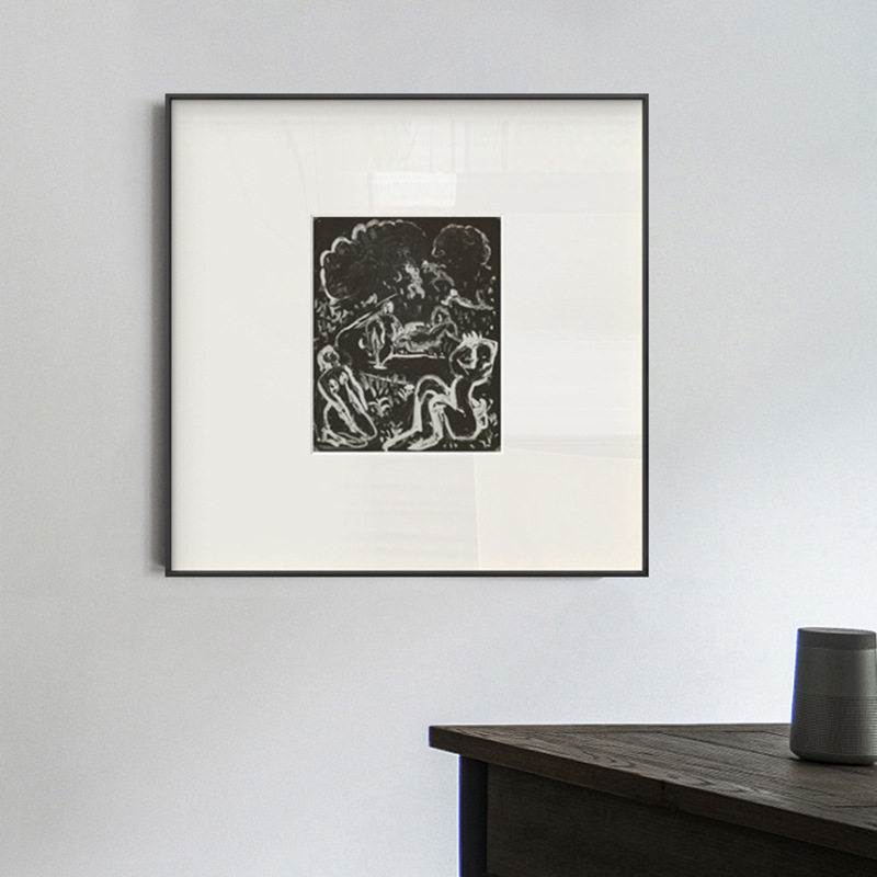 亨利马蒂斯线描速写装饰挂画黑白小众文艺壁画现代简约抽象桌面画