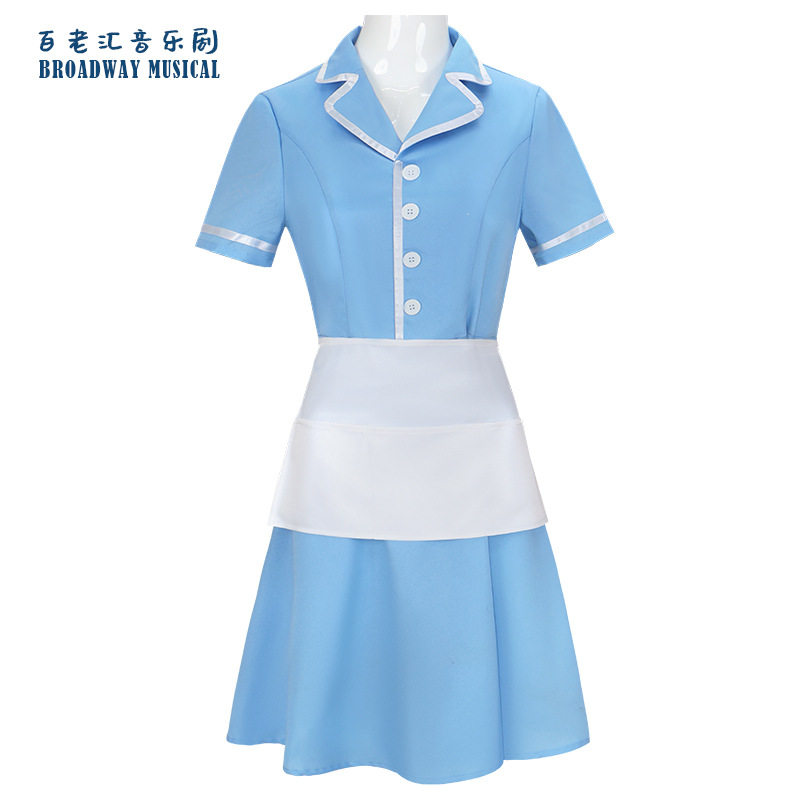 百老汇音乐剧女招待Waitress蓝色服务员连衣裙cosplay套装