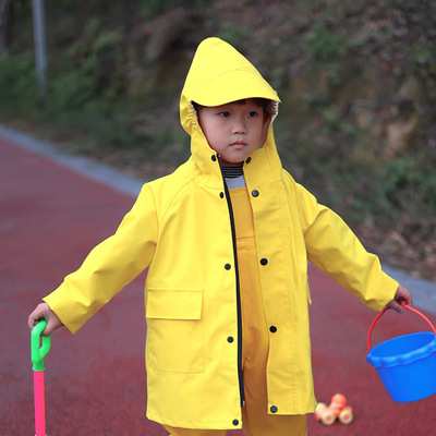 男童防雨服单穿外套雨衣女童幼儿园雨上学衣斗篷式宝宝儿童雨披