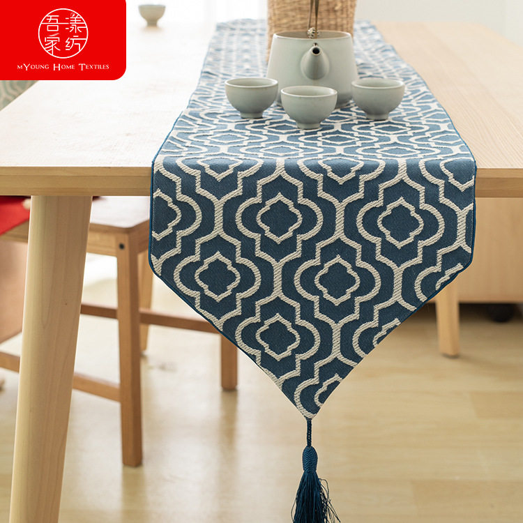 棉麻风提花桌旗摩洛哥风床尾巾电视机鞋柜床头柜盖布居家装饰定制
