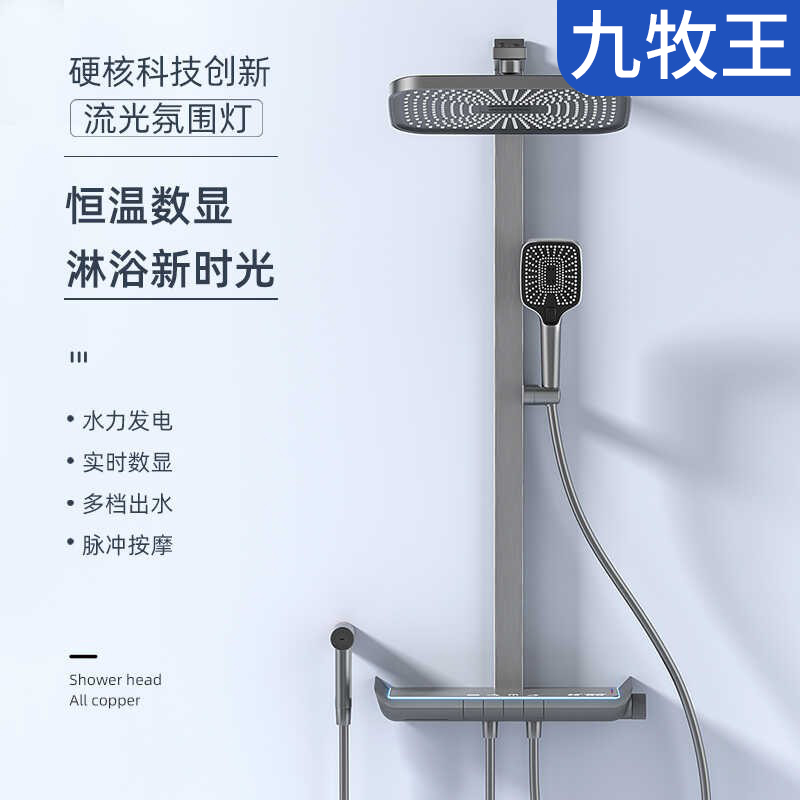 适用九牧王奶油白卫生间浴室花洒