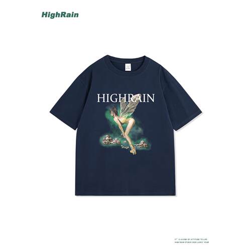 HighRain暗黑风复古精灵骷髅印花